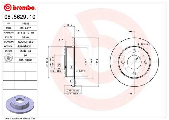 Brembo 08.5629.10 - Kočioni disk www.molydon.hr