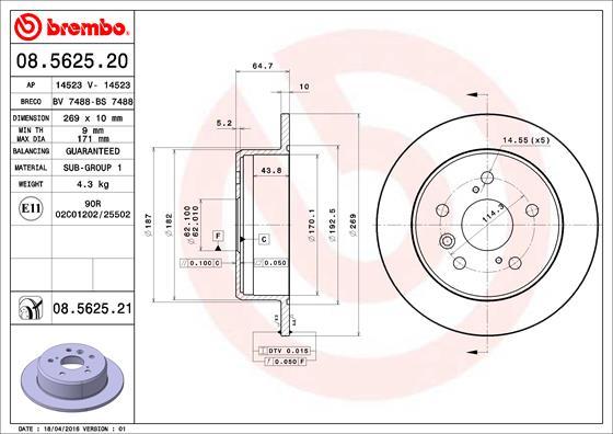 Brembo 08.5625.20 - Kočioni disk www.molydon.hr