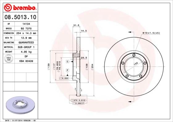 Brembo 08.5013.10 - Kočioni disk www.molydon.hr