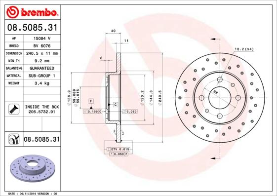 Brembo 08.5085.31 - Kočioni disk www.molydon.hr