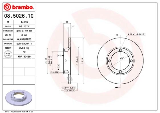 Brembo 08.5026.10 - Kočioni disk www.molydon.hr