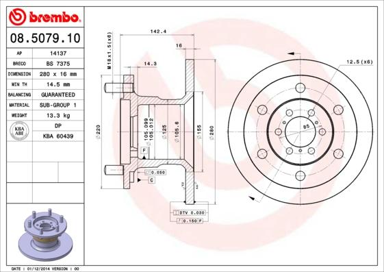 Brembo 08.5079.10 - Kočioni disk www.molydon.hr