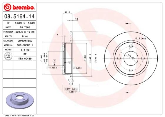 Brembo 08516414 - Kočioni disk www.molydon.hr