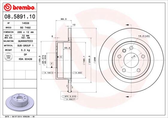 Brembo 08.5891.10 - Kočioni disk www.molydon.hr