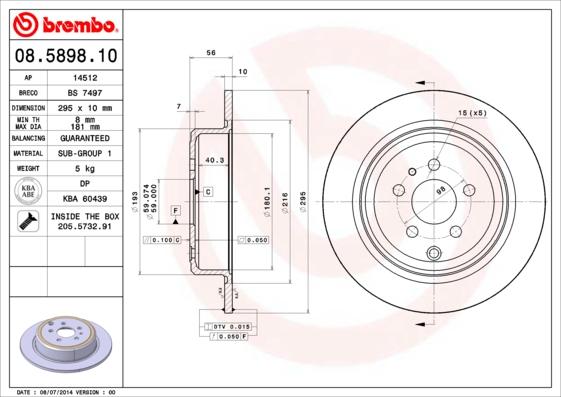 Brembo 08.5898.10 - Kočioni disk www.molydon.hr