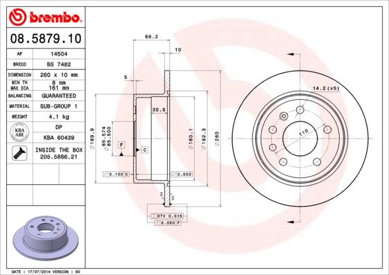 Brembo 08.5879.10 - Kočioni disk www.molydon.hr