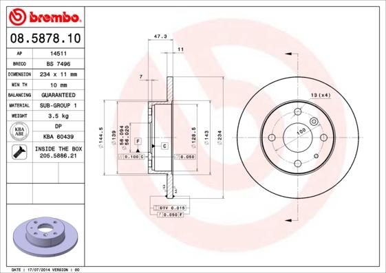 Brembo 08.5878.10 - Kočioni disk www.molydon.hr