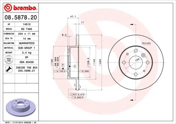 Brembo 08.5878.20 - Kočioni disk www.molydon.hr