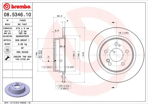 Brembo 08.5346.10 - Kočioni disk www.molydon.hr