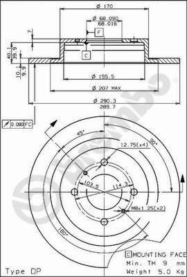 Brembo 08.5295.20 - Kočioni disk www.molydon.hr