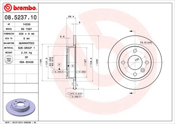 Brembo 08.5237.10 - Kočioni disk www.molydon.hr