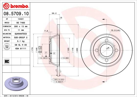 Brembo 08.5709.10 - Kočioni disk www.molydon.hr