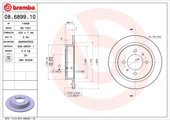 Brembo 08.6899.10 - Kočioni disk www.molydon.hr