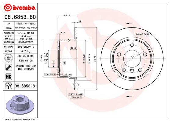 Brembo 08.6853.80 - Kočioni disk www.molydon.hr