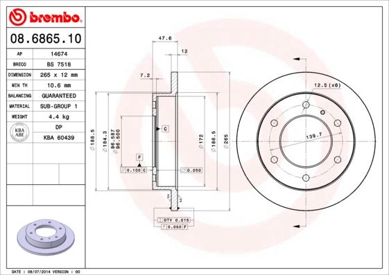 Brembo 08.6865.10 - Kočioni disk www.molydon.hr