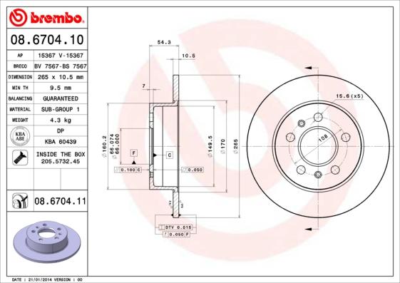 Brembo 08.6704.10 - Kočioni disk www.molydon.hr