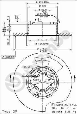 Brembo 08.1511.10 - Kočioni disk www.molydon.hr