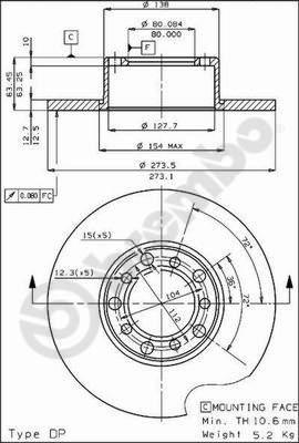 Brembo 08.1511.20 - Kočioni disk www.molydon.hr