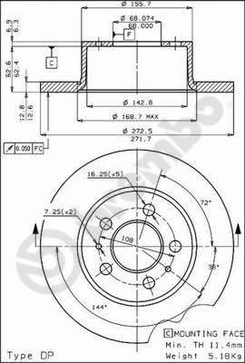 Brembo 08.1646.10 - Kočioni disk www.molydon.hr