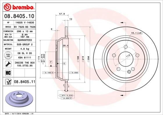 Brembo 08.8405.10 - Kočioni disk www.molydon.hr