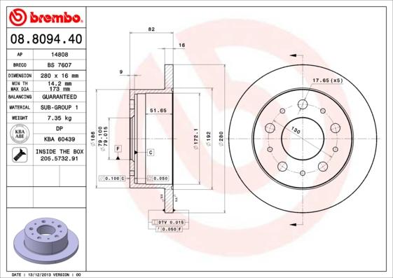 Brembo 08.8094.40 - Kočioni disk www.molydon.hr