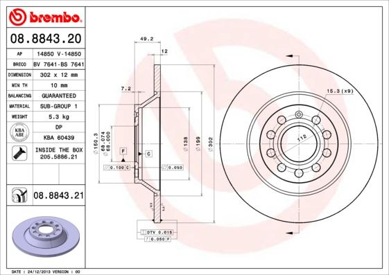 Brembo 08.8843.21 - Kočioni disk www.molydon.hr