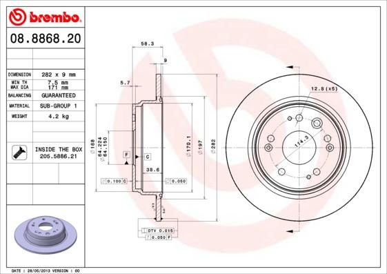 Brembo 08.8868.20 - Kočioni disk www.molydon.hr