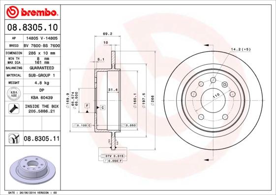 Brembo 08.8305.10 - Kočioni disk www.molydon.hr