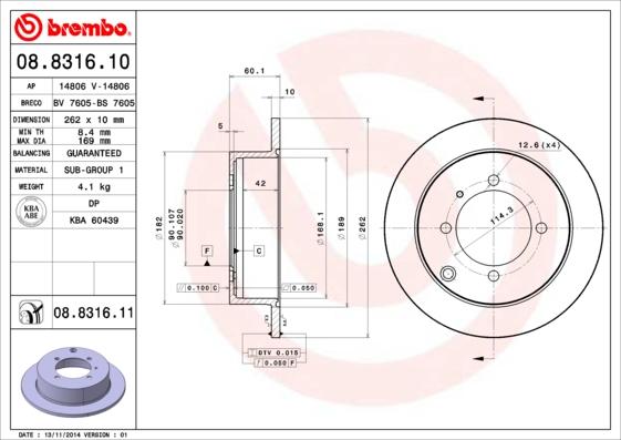 Brembo 08.8316.10 - Kočioni disk www.molydon.hr