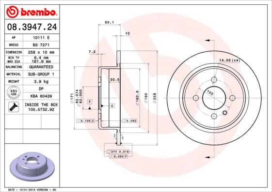 Brembo 08.3947.24 - Kočioni disk www.molydon.hr