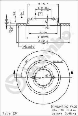 Brembo 08.3955.10 - Kočioni disk www.molydon.hr