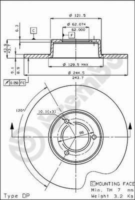 Brembo 08.3969.10 - Kočioni disk www.molydon.hr