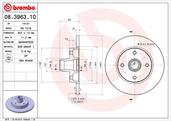 Brembo 08.3963.10 - Kočioni disk www.molydon.hr