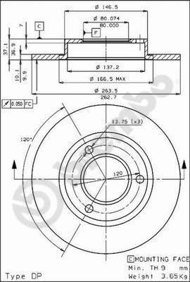 Brembo 08.3962.09 - Kočioni disk www.molydon.hr