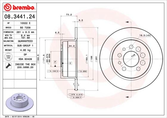 Brembo 08.3441.24 - Kočioni disk www.molydon.hr