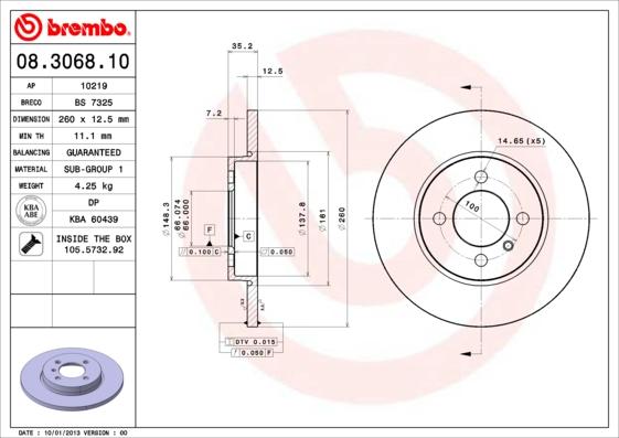 Brembo 08.3068.10 - Kočioni disk www.molydon.hr