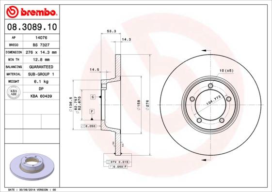 Brembo 08.3089.10 - Kočioni disk www.molydon.hr