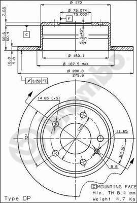 Brembo 08.3713.10 - Kočioni disk www.molydon.hr