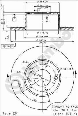 Brembo 08.3712.10 - Kočioni disk www.molydon.hr