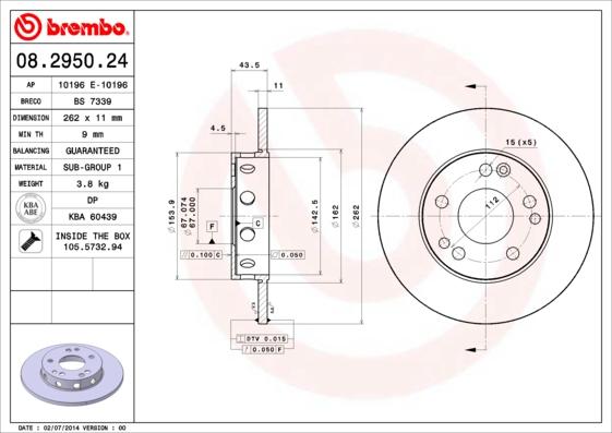 Brembo 08.2950.24 - Kočioni disk www.molydon.hr