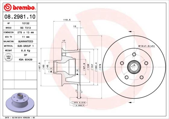 Brembo 08.2981.10 - Kočioni disk www.molydon.hr