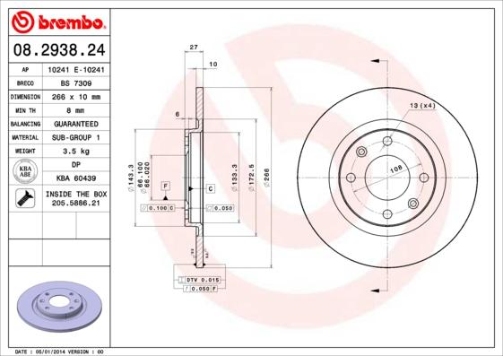 Brembo 08.2938.24 - Kočioni disk www.molydon.hr