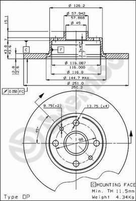 Brembo 08.2597.10 - Kočioni disk www.molydon.hr