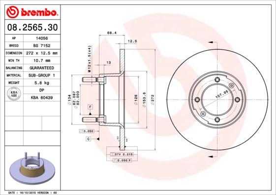 Brembo 08.2565.30 - Kočioni disk www.molydon.hr