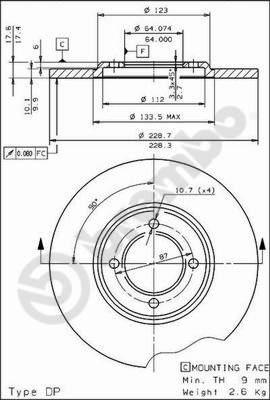 Brembo 08.2266.10 - Kočioni disk www.molydon.hr