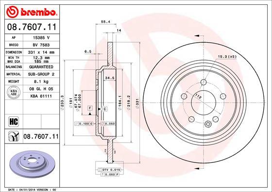 Brembo 08.7607.11 - Kočioni disk www.molydon.hr