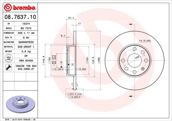 Brembo 08.7637.10 - Kočioni disk www.molydon.hr