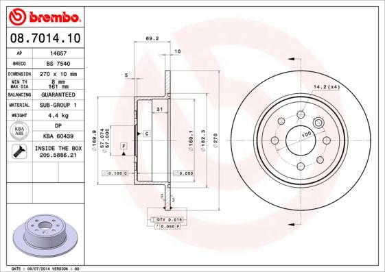 Brembo 08.7014.10 - Kočioni disk www.molydon.hr