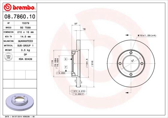 Brembo 08.7860.10 - Kočioni disk www.molydon.hr