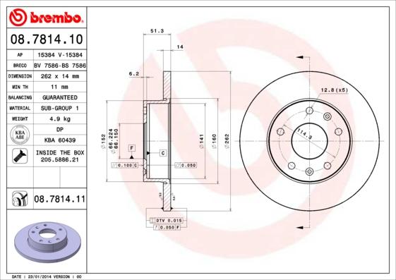 Brembo 08.7814.10 - Kočioni disk www.molydon.hr